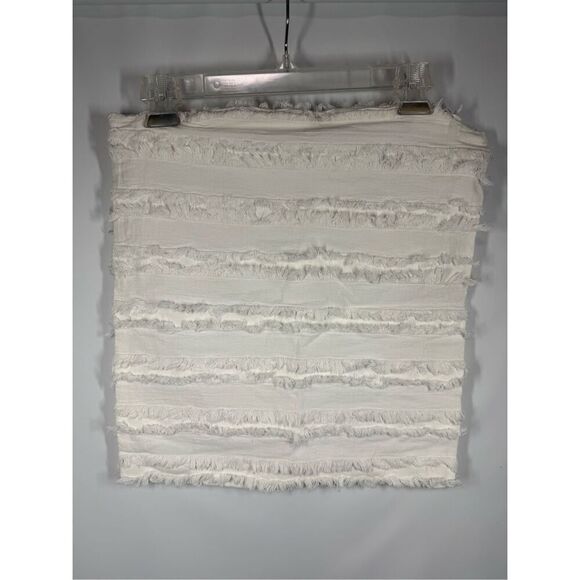 Single 16 x 16 pillowcase, frayed detail stripes ￼ - Picture 1 of 5
